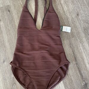 Ralph Lauren Brown One Piece Swimsuit
